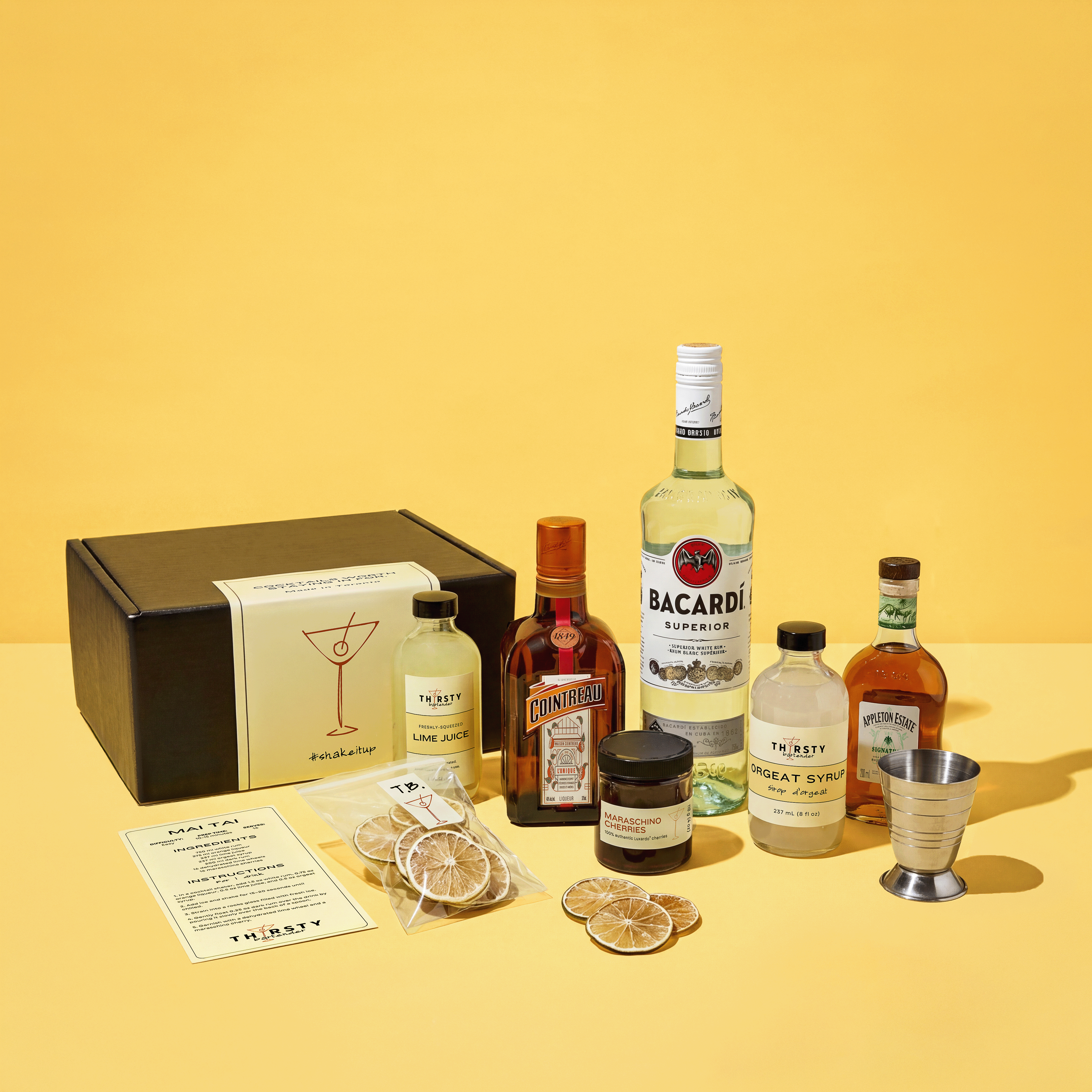 Mai Tai cocktail kit with Bacardi Rum included, from Thirsty Bartender Toronto
