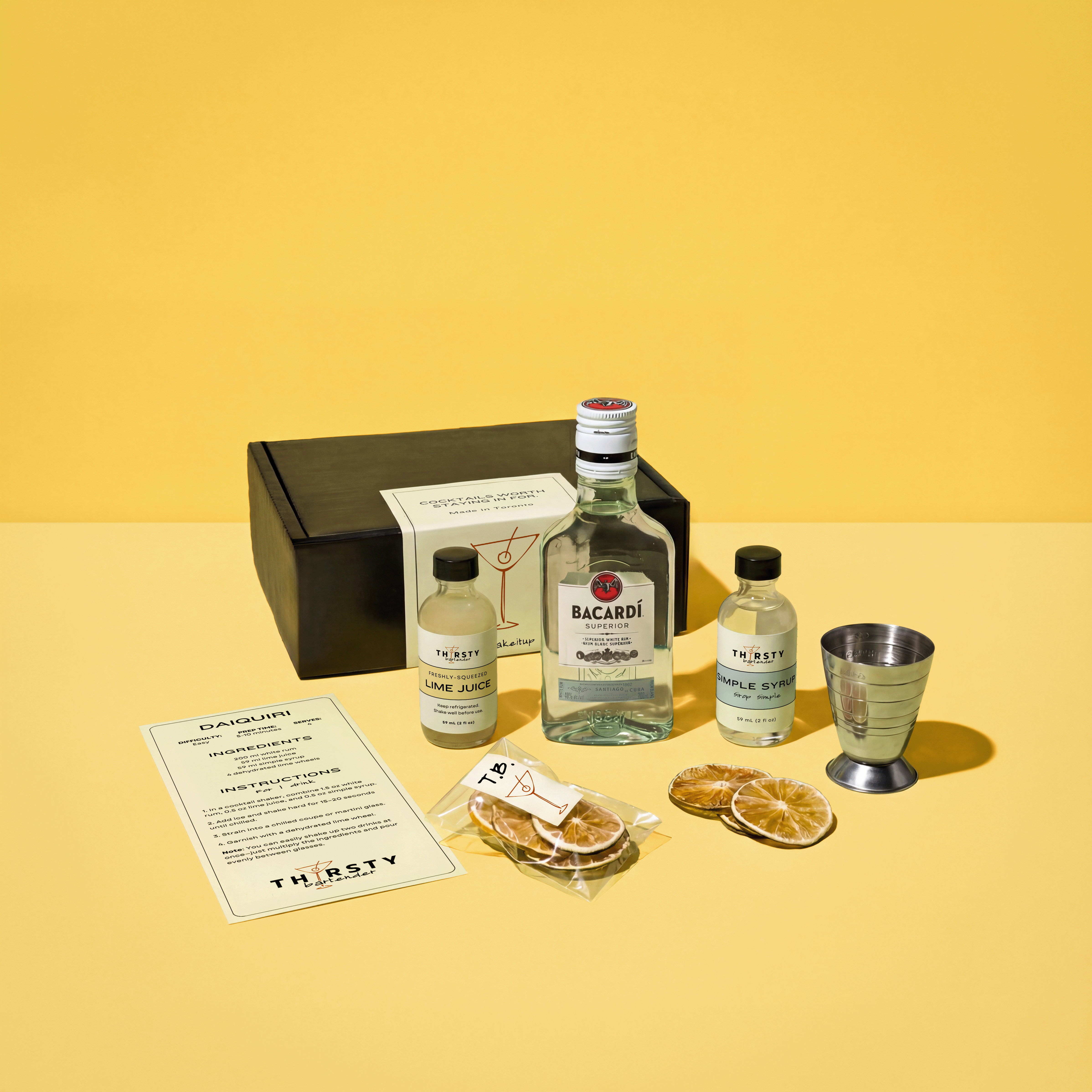 Daiquiri cocktail kit with Bacardi Rum included, from Thirsty Bartender Toronto