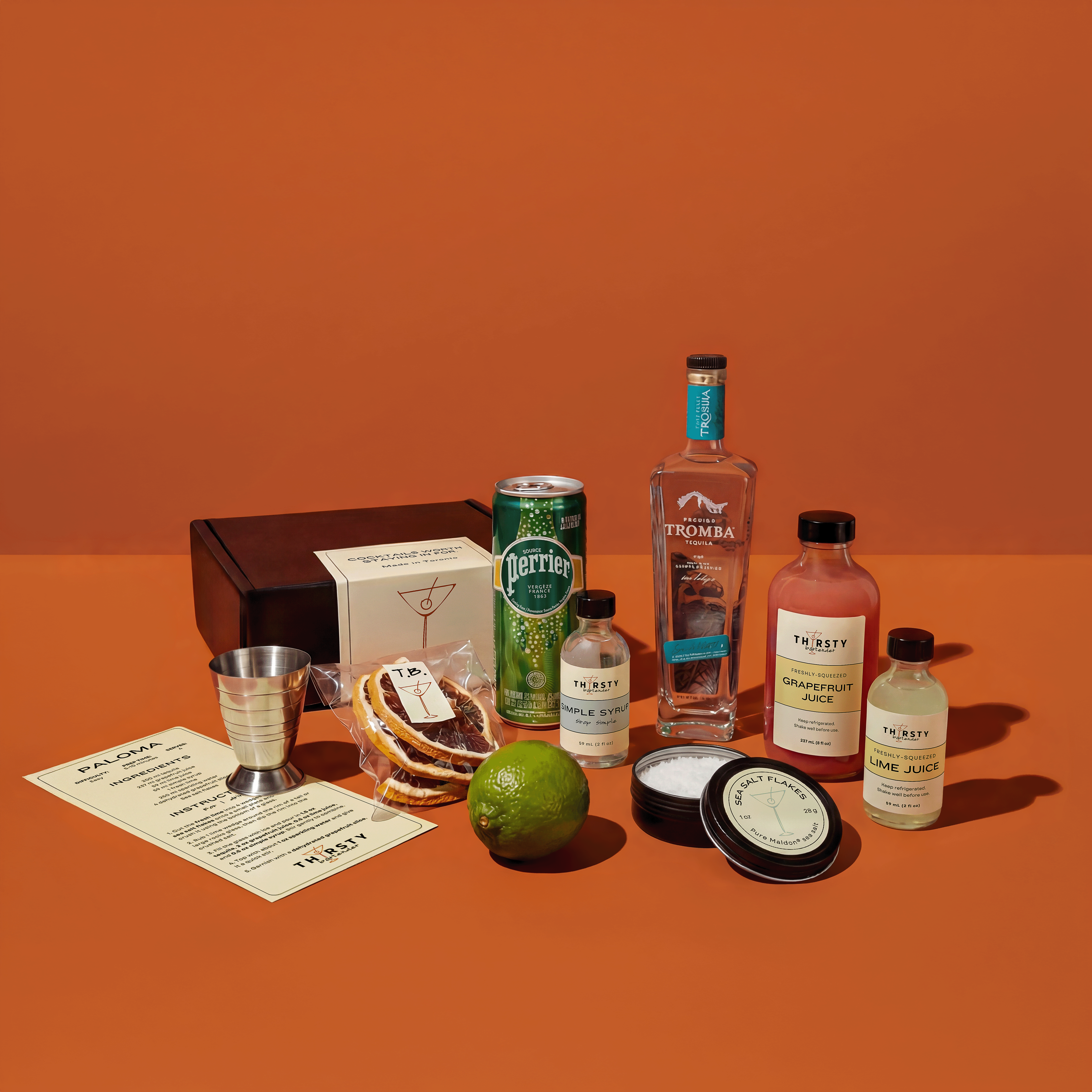 Paloma cocktail kit with Tromba Tequila included, from Thirsty Bartender Toronto