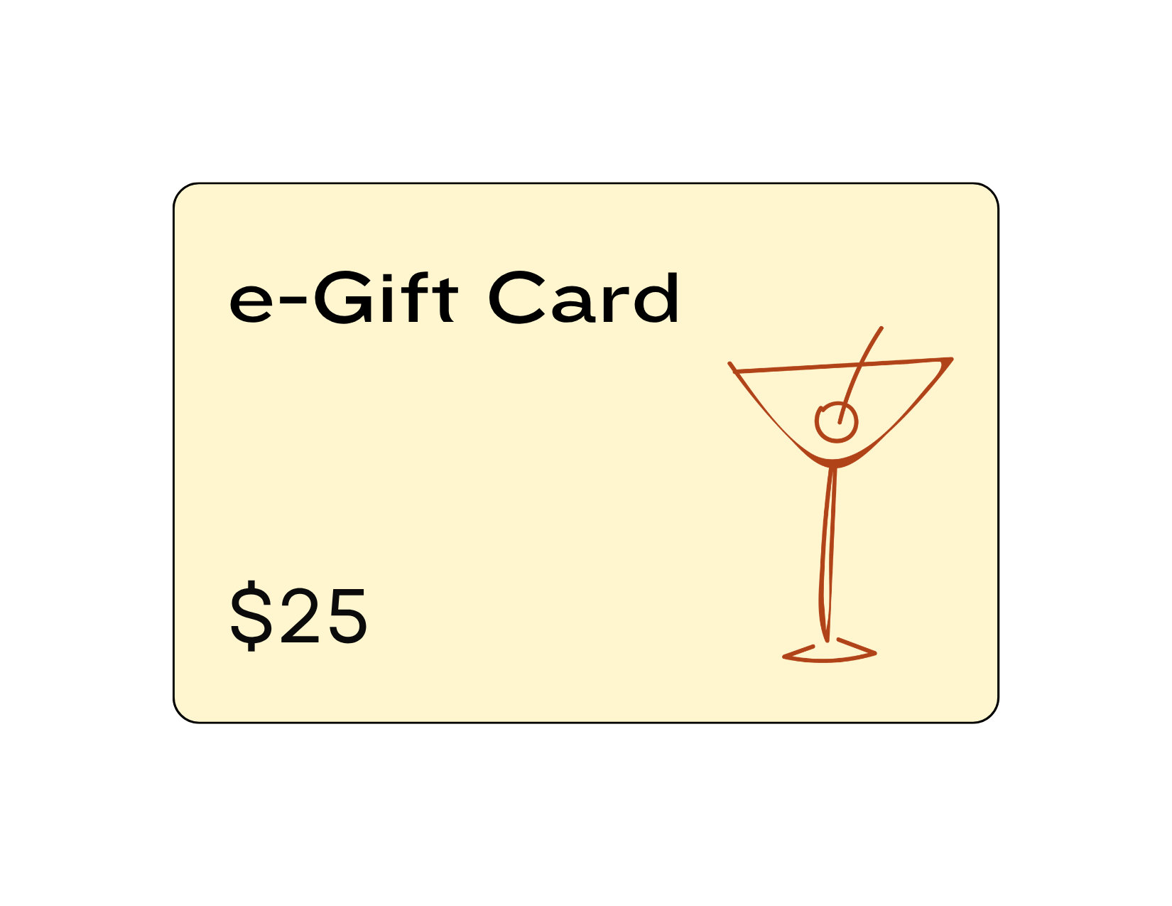 Thirsty Bartender e-Gift Card $25